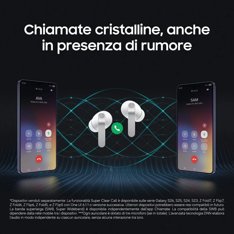 Samsung Galaxy Buds4 Pro, Black, Corpo in metallo, Altoparlante a 2 vie e doppio amplificatore, Chiamate cristalline, Audio a 360°, ANC migliorata, Controllo adattivo del rumore, Connessione