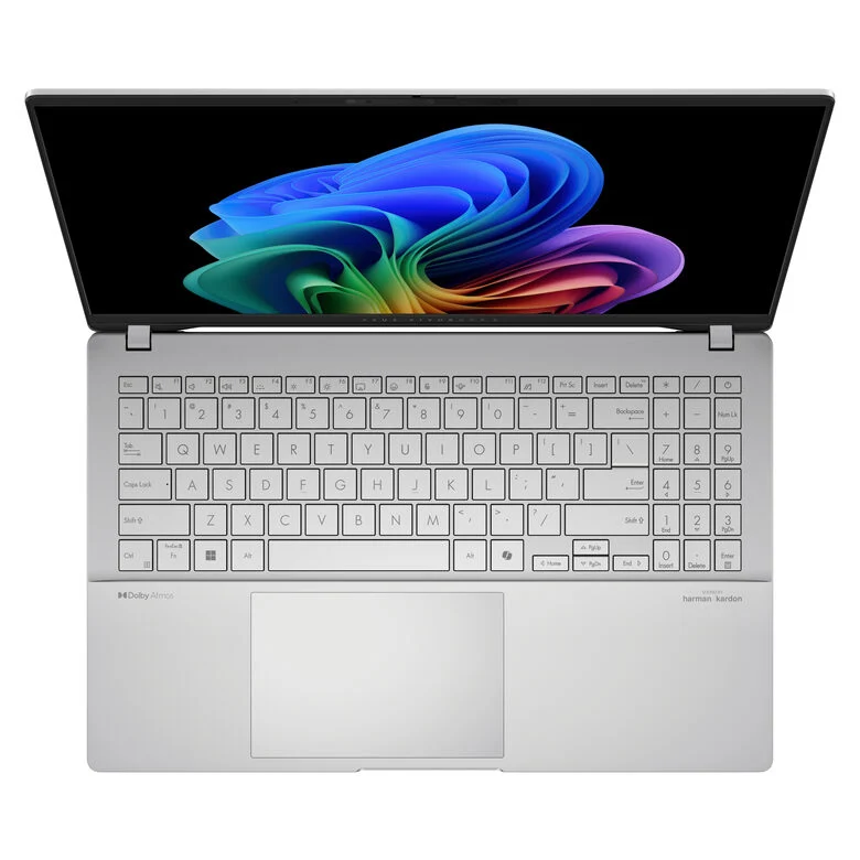 ASUS Vivobook S 15 OLED S5507QA-MA012W Qualcomm Snapdragon X1P-42-100 Computer portatile 39,6 cm (15.6") 3K 16 GB LPDDR5x-SDRAM 512 GB SSD Wi-Fi 7 (802.11be) Windows 11 Home Argento
