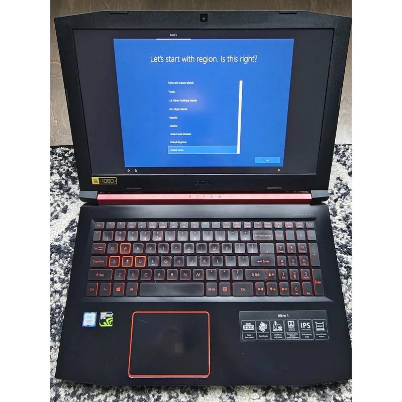 ACER NITRO 5 AN515-51-76SX, 15.6" INTEL CORE i7-7700HQ @ 2.8GHz (12GB RAM, 128GB SSD + 500GB HDD) GAMING LAPTOP, NVIDIA GEFORCE GTX 1050 Ti, WINDOWS 11