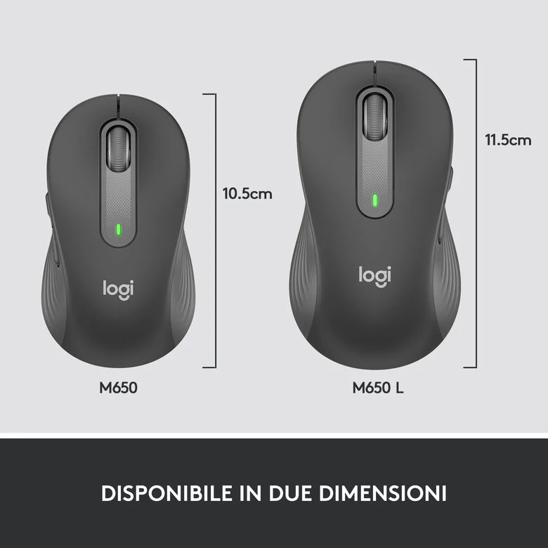 Logitech Signature M650 mouse Mano destra RF senza fili + Bluetooth Ottico 4000 DPI