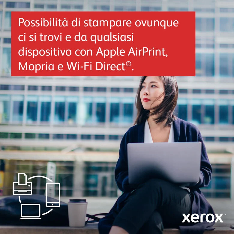 Xerox B235 A4 34 ppm Copia/Stampa/Scansione/Fax fronte/retro wireless PS3 PCL5e/6 ADF 2 vassoi Totale 251 fogli
