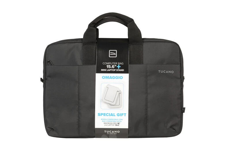 Tucano Zona borsa per notebook 39,6 cm (15.6") Valigetta ventiquattrore Alluminio, Nero
