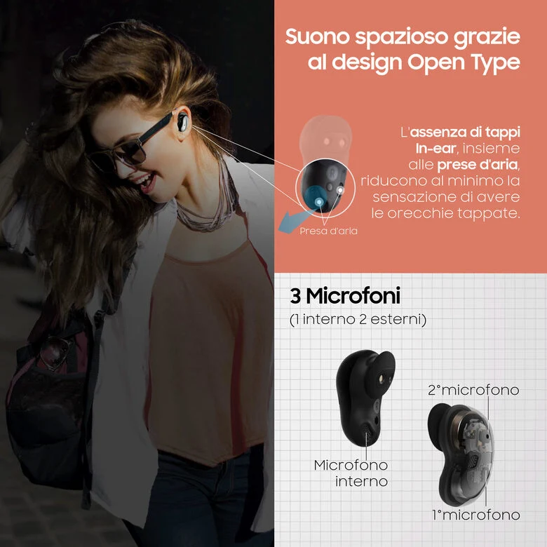 Samsung Galaxy Buds Live, Mystic Black Auricolare Wireless In-ear Musica e Chiamate Bluetooth Nero