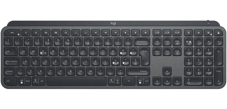 Logitech MX Keys tastiera RF senza fili + Bluetooth QWERTY Italiano Nero