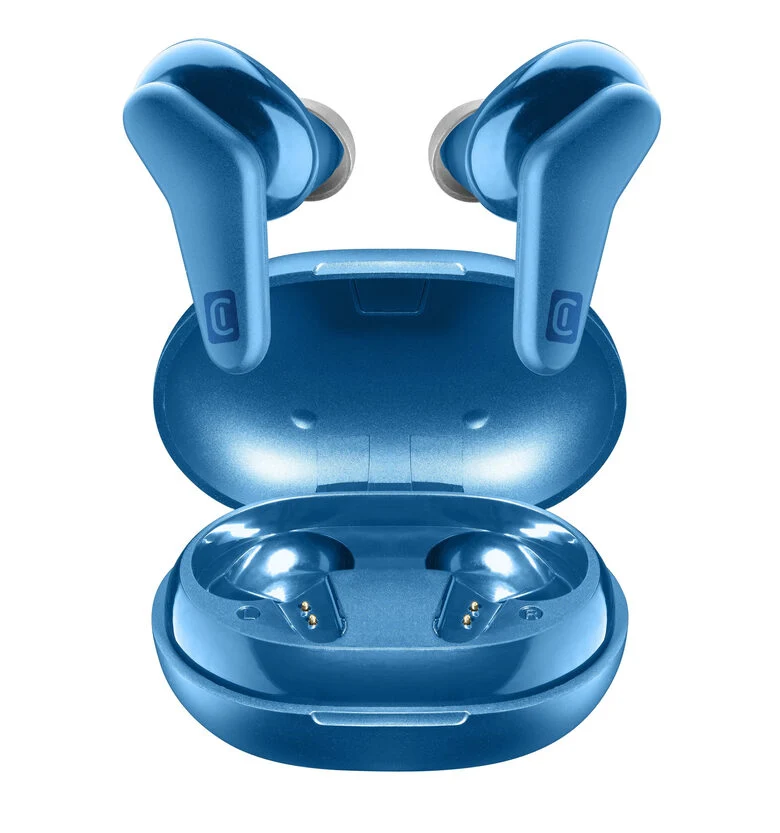 Cellularline HARK Auricolari Bluetooth® stereo senza fili con custodia di ricarica Blu