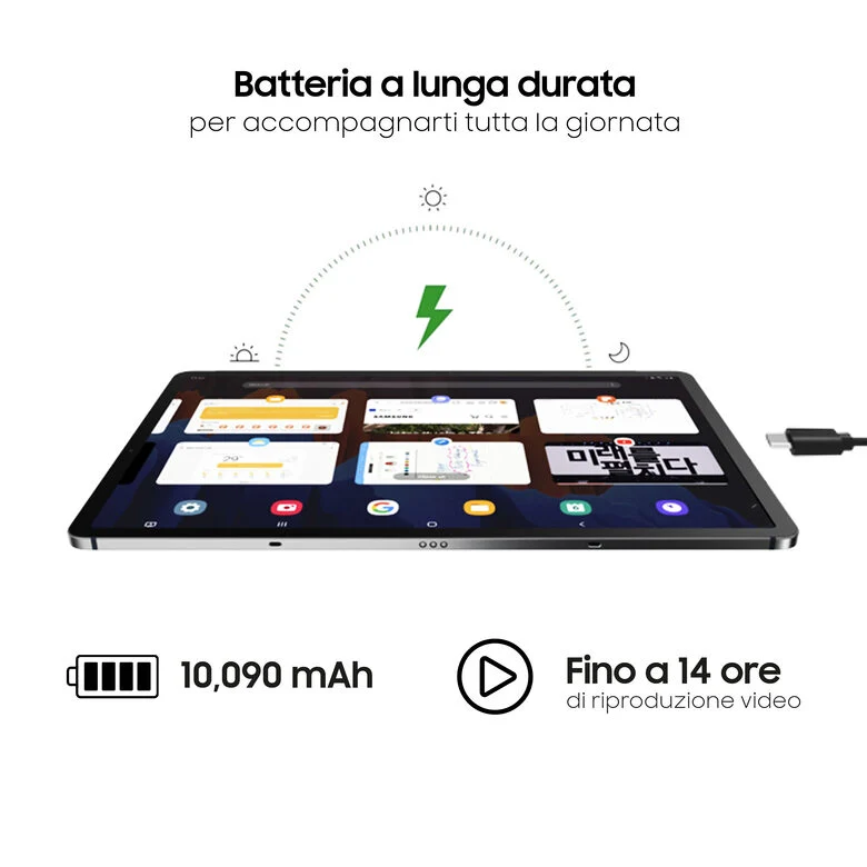 Samsung Galaxy Tab S7+ Wi-Fi SM-T970 128 GB 31,5 cm (12.4") Qualcomm Snapdragon 6 GB Wi-Fi 6 (802.11ax) Android 11 Nero