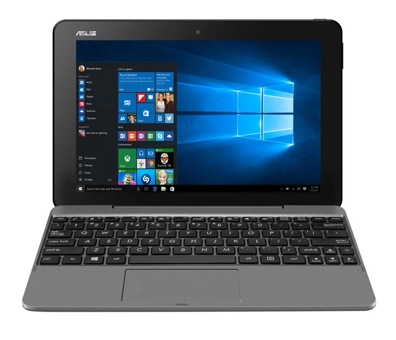 ASUS Transformer Book T101HA-GR036T Ibrido (2 in 1) 25,6 cm (10.1") Touch screen HD Intel Atom® 4 GB DDR3L-SDRAM 64 GB eMMC Wi-Fi 5 (802.11ac) Windows 10 Grigio
