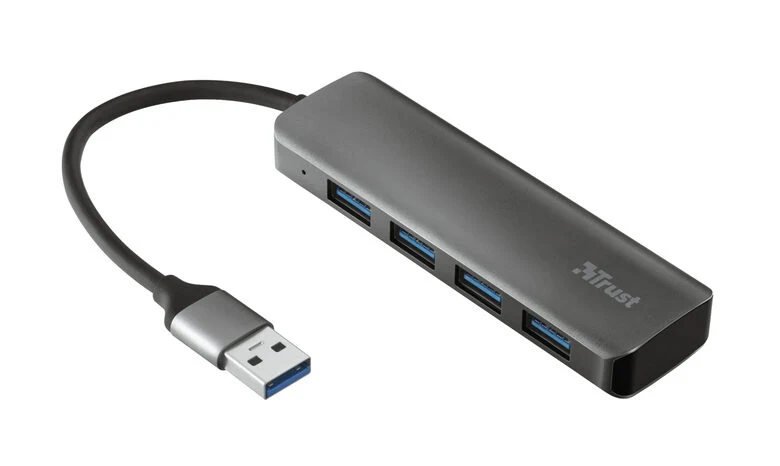Trust Halyx Aluminium 4-Port USB 3.2 Hub Grigio
