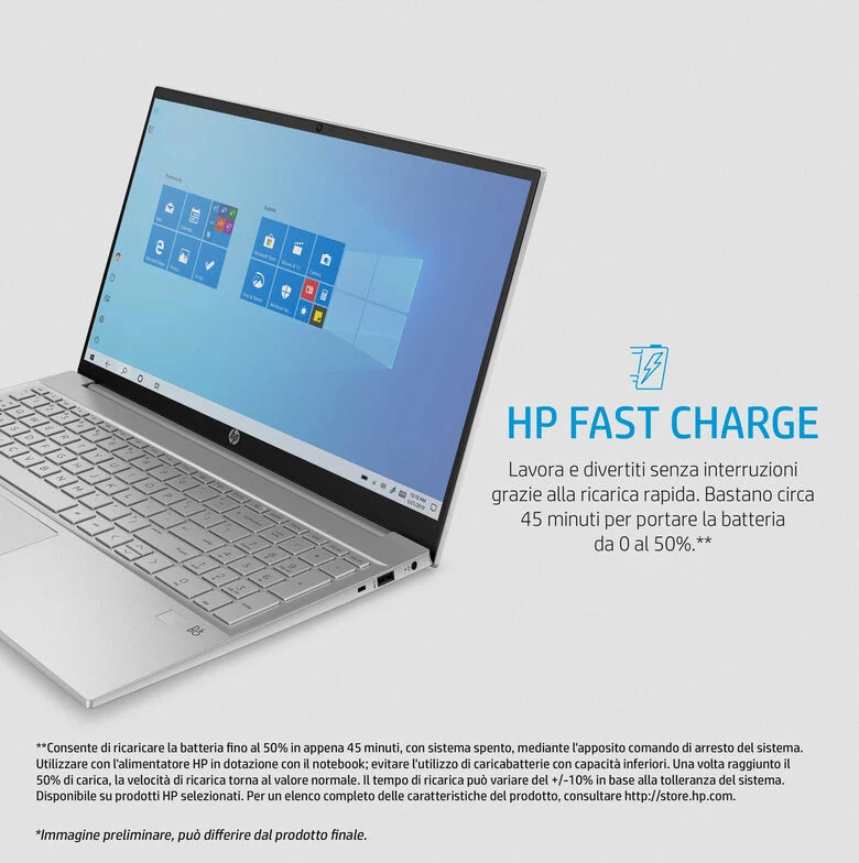 HP Pavilion 15-eh0009nl Computer portatile 39,6 cm (15.6") Full HD AMD Ryzen 7 16 GB DDR4-SDRAM 512 GB SSD Wi-Fi 5 (802.11ac) Windows 10 Home Argento