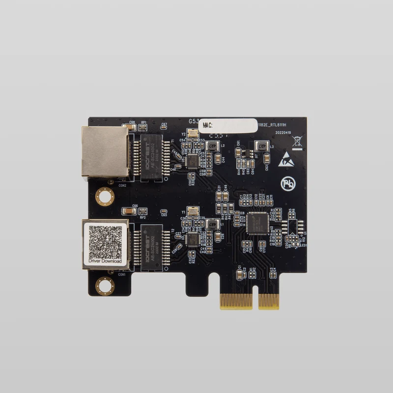 PCIe to Dual Port Gigabit Ethernet Adapter Realtek RTL8111 Chipset