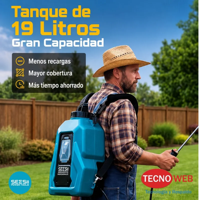 Mochila Pulverizador a batería para riego o fumigación SEESII