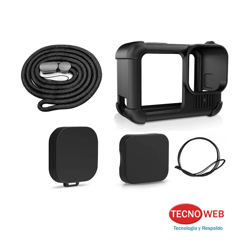 Funda de Silicona y Correa Compatible con GoPro Hero 9 10 11 12 y 13 Negro