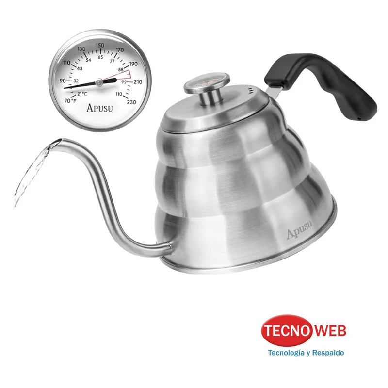 Caldera Pava Cuello de Ganso con Termómetro Barista Café 800ml