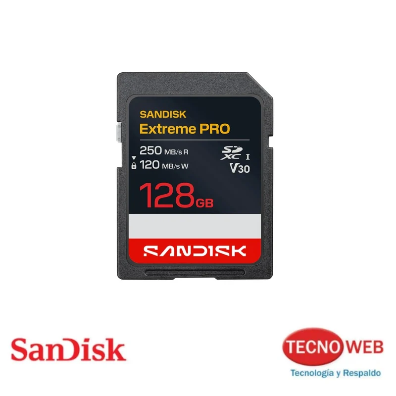 Tarjeta de Memoria SD XC 128 GB Sandisk Extreme Pro 250 Mbs