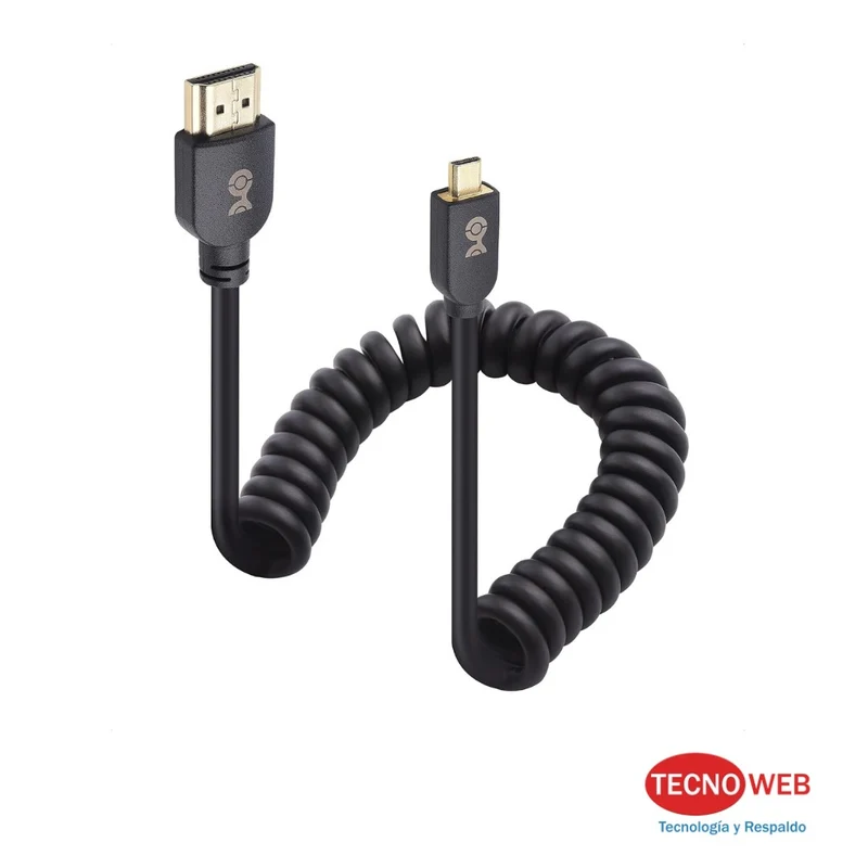 Cable en Espiral Micro HDMI a HDMI de 30 a 91 Cm 8K