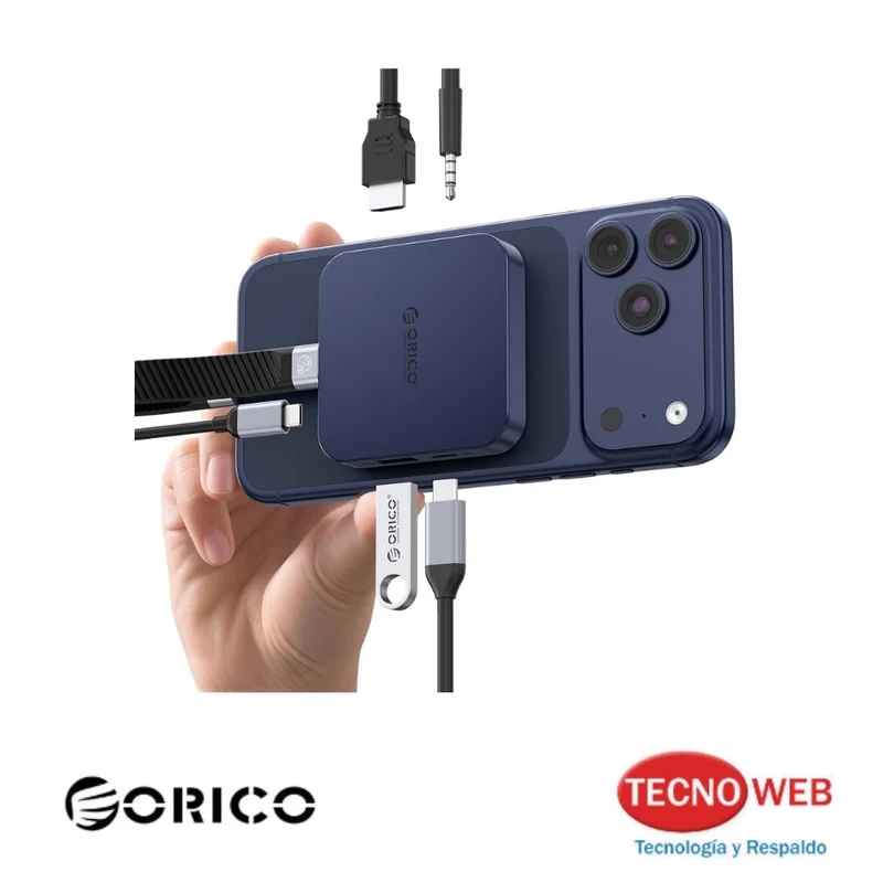 Dock Magnético para Celular Orico Mg5 6 en 1 Nvme HDMI 4k 100W