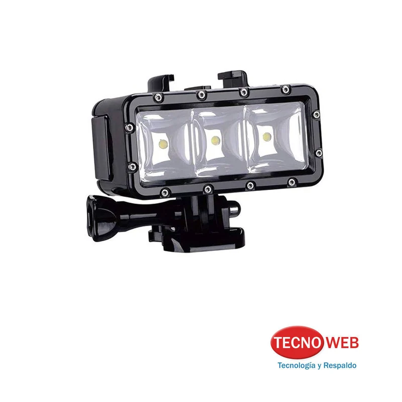 Linterna Luz Led Sumergible A Batería Para GoPro Con Soporte