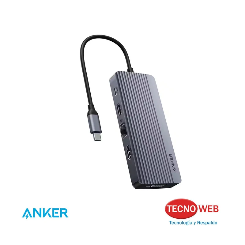 Hub USB-C 10 en 1 HDMI RJ45 USB-A VGA Anker A83C2