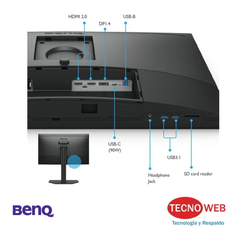 Monitor IPS 27'' 2K para Fotografía con HDMI y DisplayPort - BenQ SW272Q