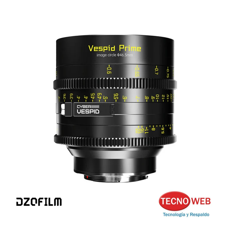 Lente de cine 75 mm T2.1 Dzofilm Vespid Cyber Montura EF (Canon) y PL (ARRI)