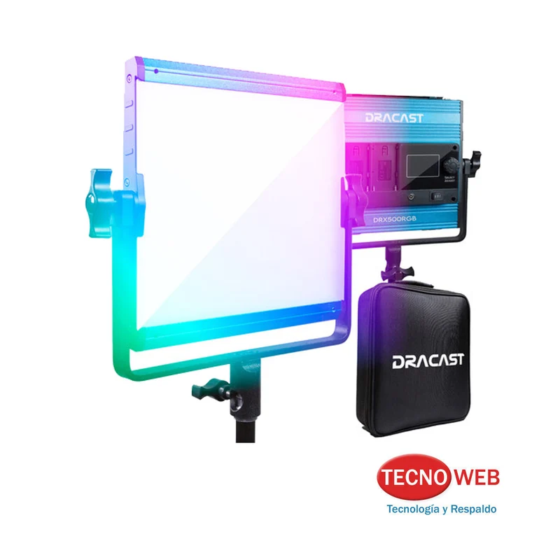 Panel Led RGB de 60W Dracast Serie X Led500 + Barndoors de control de luz