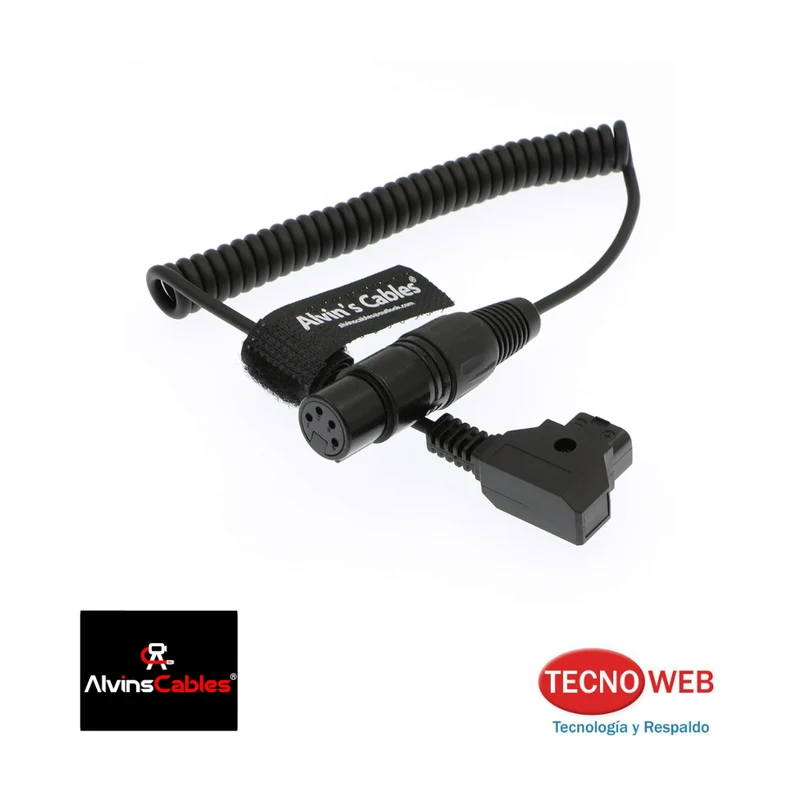 Cable 1mt Rulo D-tap a XLR de 4 pines Alvin's para Sony Venice F55 SXS