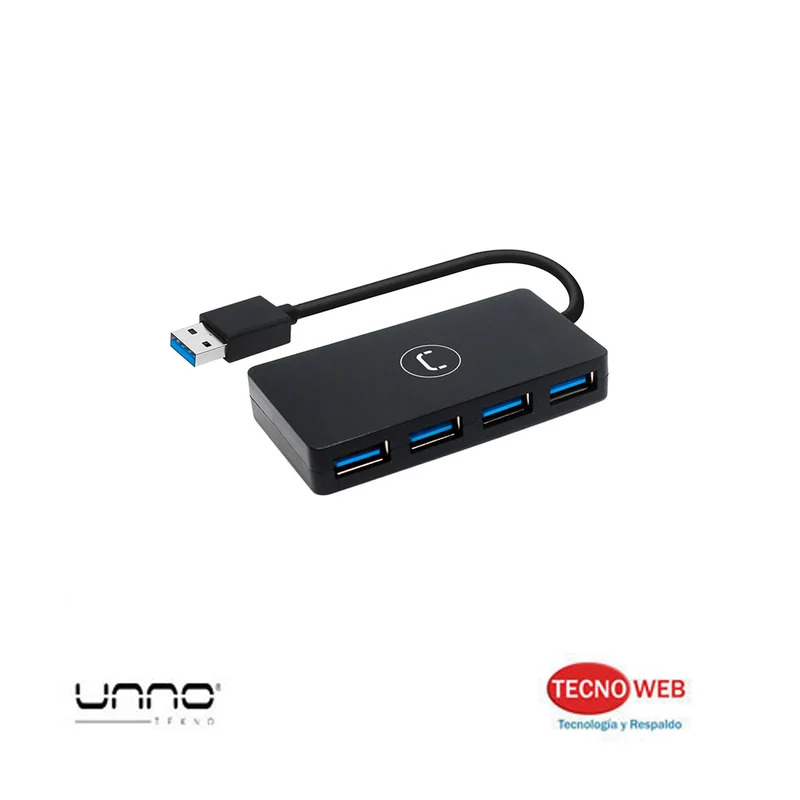 Hub de 4 Puertos USB 3.0 - Multiplicador de Puertos USB Unno