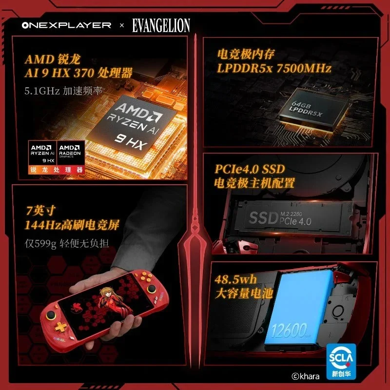 OneXPlayer F1 Pro EVA ASUKA 3 in 1 Handheld Gaming PC AMD Ryzen AI 9 HX 370