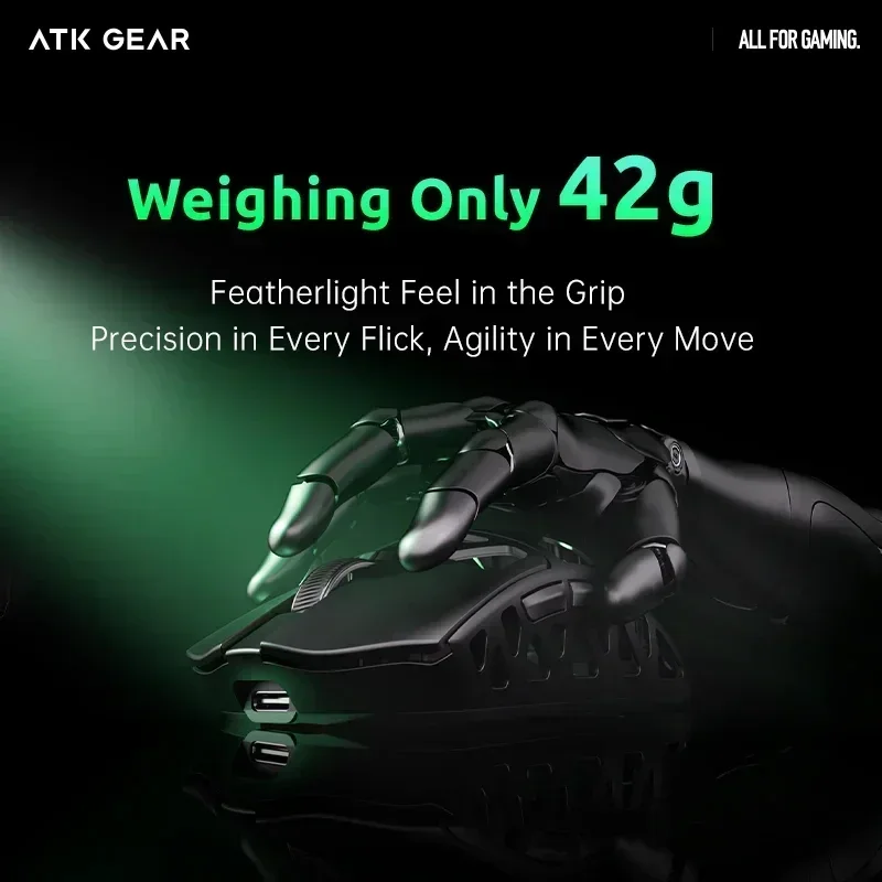 ATK FIERCE X Gaming Mouse PAW3950 Ultra Sensor 8K Polling Rate Aluminum Magnesiumn Alloy Lightweight Mice Customize E-sports