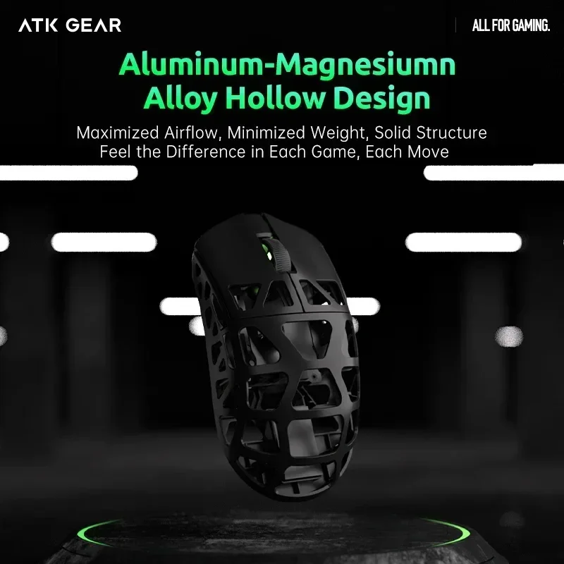 ATK FIERCE X Gaming Mouse PAW3950 Ultra Sensor 8K Polling Rate Aluminum Magnesiumn Alloy Lightweight Mice Customize E-sports