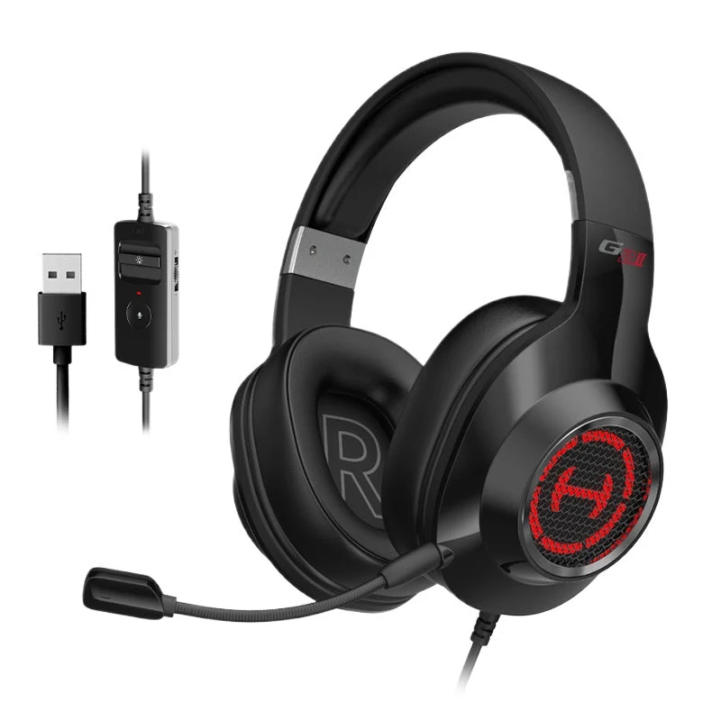 Edifier G2 II Gamer Headphones USB Wired 50mm Driver 7.1 Surround Sound RGB Light Noise Cancelling Microphone