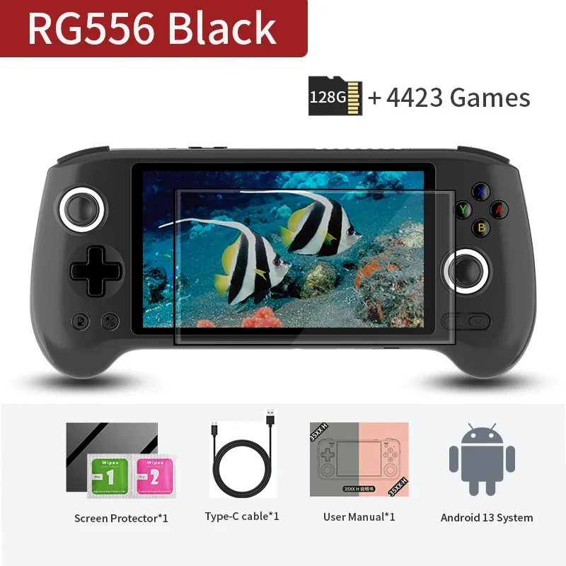 ANBERNIC RG556 Retro Handheld Game Console Unisoc T820 Android 13 5.48 inch 5500mAh WIFI Bluetooth