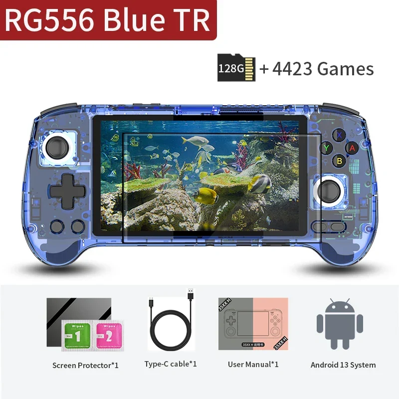 ANBERNIC RG556 Retro Handheld Game Console Unisoc T820 Android 13 5.48 inch 5500mAh WIFI Bluetooth