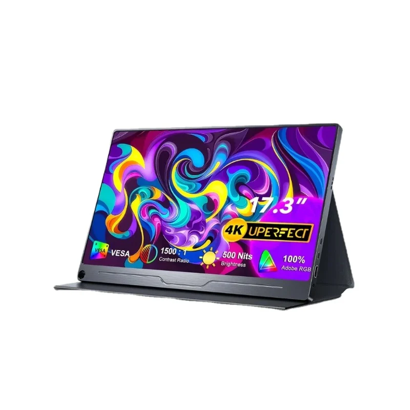 Game PC Screen 4K Portable Monitor 17.3 " 3840*2160 100% Adobe IPS External Display