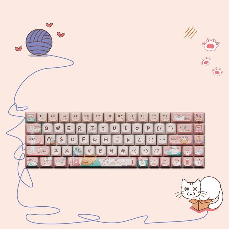 68keys Lofree Xiaoqiao Theme Keyboard Keycaps OEM PBT Sublimation Gaming Mechanical Keyboard Accessories Custom Diy Key Cap Gift