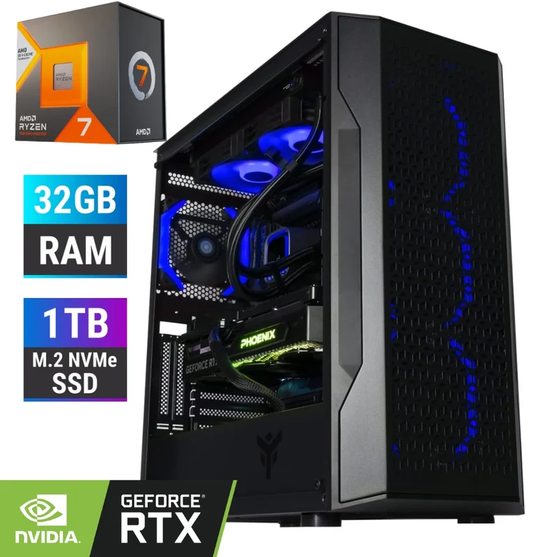 PC Gaming Ryzen 7 7800X3D | Ram 32GB | SSD NVMe 1TB | Nvidia RTX 4060 | Windows 11 Pro