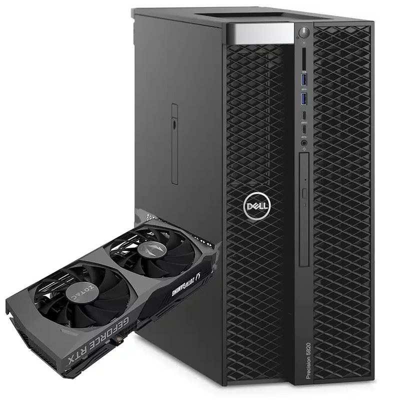 Dell Precision 5820 Workstation | Intel Xeon W-2123 3.6Ghz | Ram 32Gb | SSD 1TB + 8TB | Nvidia RTX 3060 8GB | Windows 11 Pro Potenza e Affidabilità per Professionisti
