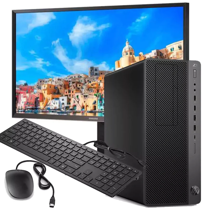 Bundle HP Z1 G5 PC Gaming CAD Tower | Intel Core i7-9700 3Ghz | SSD M.2 512Gb NVMe | AMD RX550 4Gb | Monitor Samsung S32D850T 32″ 2K 2560×1440 Windows 11 Pro Kit mouse e tastiera