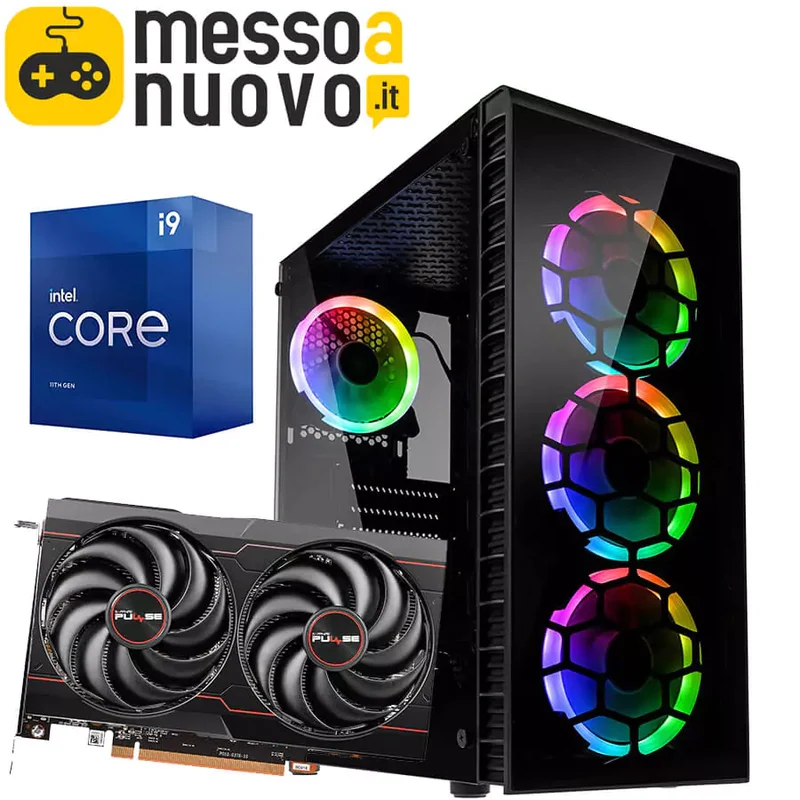 PC Gaming Kerberos | Intel i9-11900F 8Cores 5.2 GHz | Ram 16Gb | SSD m.2 nvme 1Tb | Sapphire AMD Radeon RX 6600 8Gb | Il PC da gaming estremo