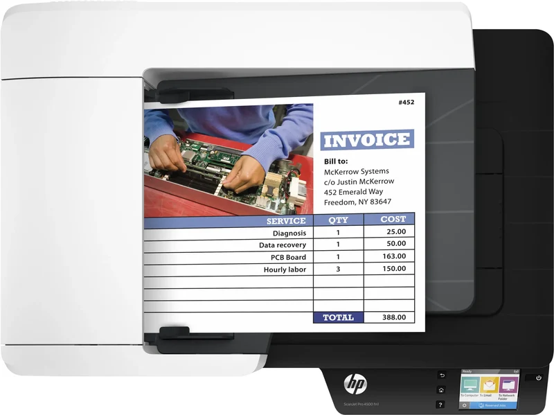 HP ScanJet Pro 4500 FN1 Scanner documentale A4 con ADF 1200x1200 DPI 60 Immagini al minuto - Il tuo partner per la digitalizzazione WiFi