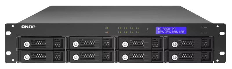 NAS Qnap TS-859U-RP+ ricondizionato: Storage di rete 8-Bay, Montaggio Rack 2U, Intel Atom Hard Disk 16TB