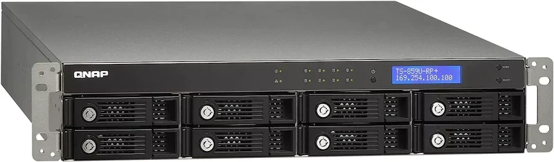 NAS Qnap TS-859U-RP+ ricondizionato: Storage di rete 8-Bay, Montaggio Rack 2U, Intel Atom Hard Disk 16TB