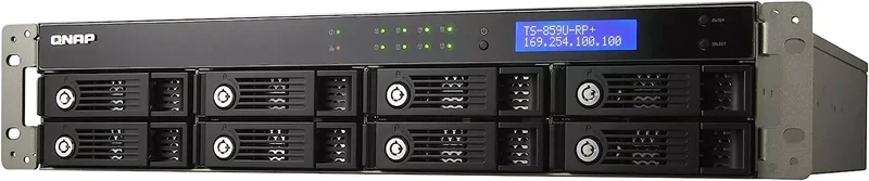 NAS Qnap TS-859U-RP+ ricondizionato: Storage di rete 8-Bay, Montaggio Rack 2U, Intel Atom Hard Disk 16TB
