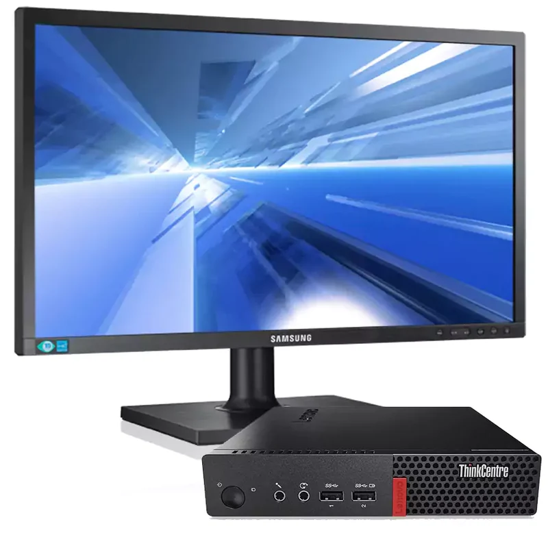 Bundle Lenovo ThinkCentre M710 Tiny mini-pc | Intel Pentium G4400T | Ram 8Gb | SSD 256GB | Windows 10 Pro + Samsung S22D300 Monitor LCD TN 22″ Pollici 1680×1050 Pixel HD