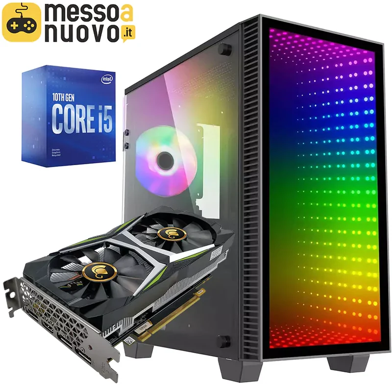 Pc Gaming Abyss Elite | Intel Core i5-10400F 6Cores | Ram 12Gb | SSD M.2 nvme 500Gb | Nvidia RTX 3060 12Gb | WiFi | Windows 11 Pro