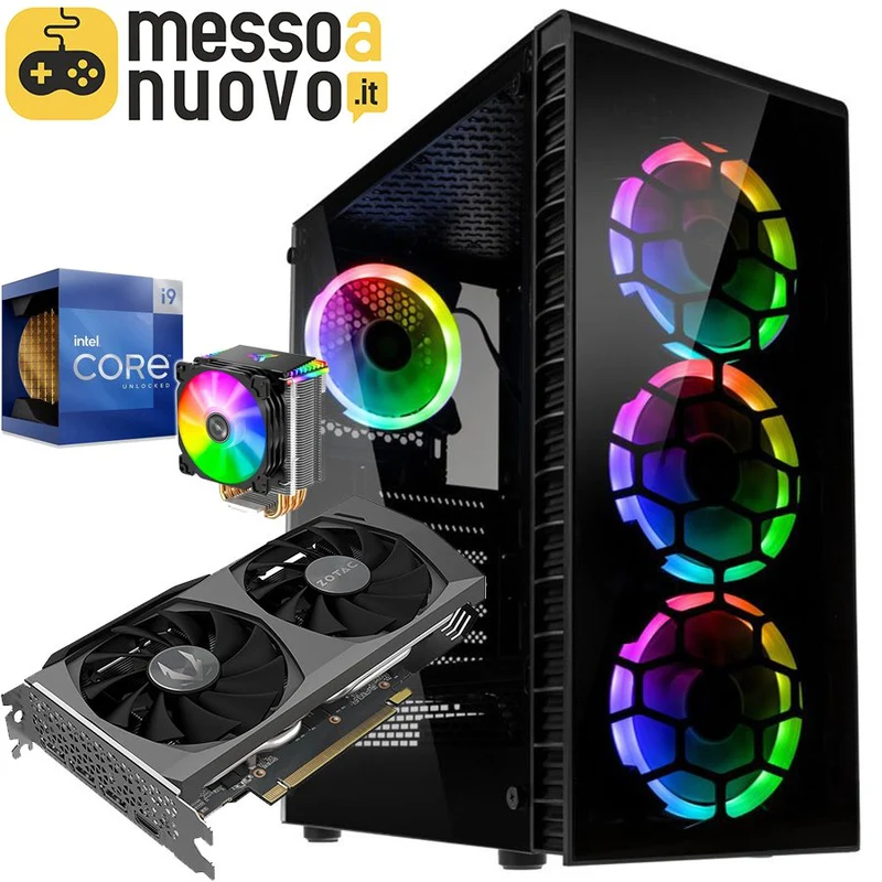 PC da Gaming | Intel Core i9-11900 5.2Ghz | Ram 32Gb 3200Mhz | SSD m.2 nvme 1Tb | Nvidia GeForce RTX3060 12gb OC | Il PC da gaming estremo con RTX