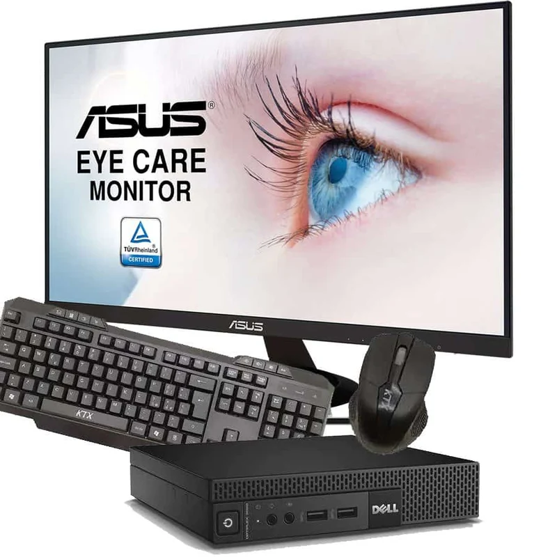 Bundle Dell OptiPlex 3020 Mini PC | Intel Core i5-4570T 2.9Ghz| Ram 8Gb | SSD 240Gb | Windows 10 Pro + Monitor Asus VZ239HE 23" Full HD IPS + Kit mouse e tastiera wireless