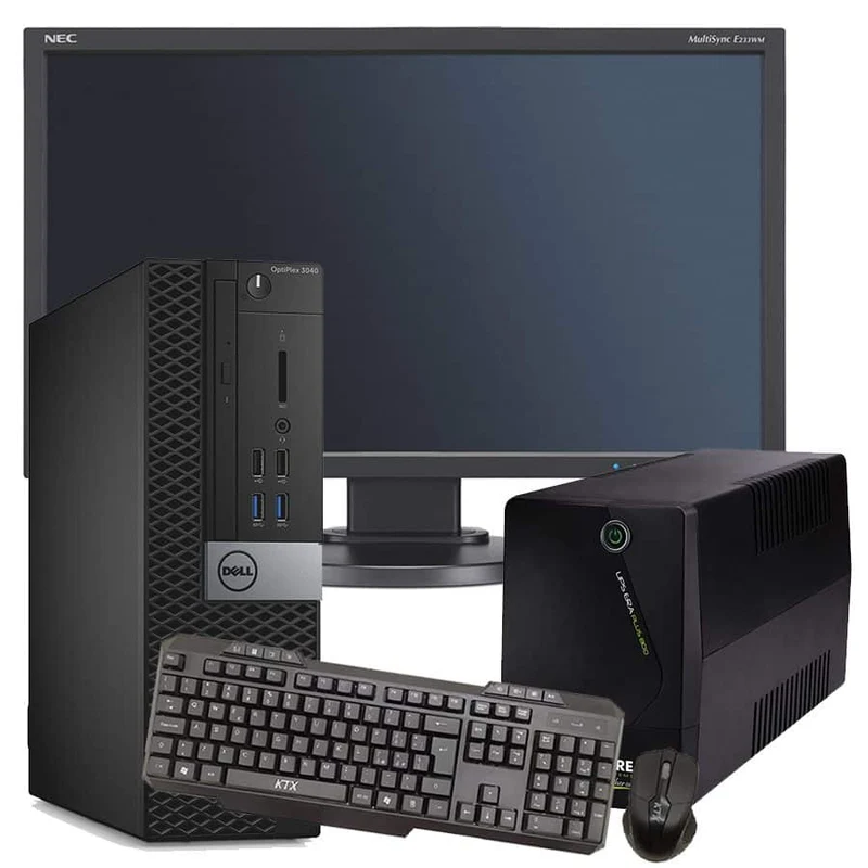 Postazione DELL OptiPlex 3046 SFF | Intel Core i3-6100 3.7Ghz | Ram 8Gb | SSD 256Gb | Windows 10 Pro | Monitor NEC Led 23″ FullHD | Kit Mouse e Tastiera Wireless | UPS Tecnoware
