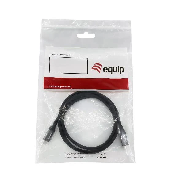 Equip 128381 Cavo USB 4 Gen 3 da C a C, M/M, 1,2 m, PD3.1 240W, 8K/60Hz, 40Gbps, nero