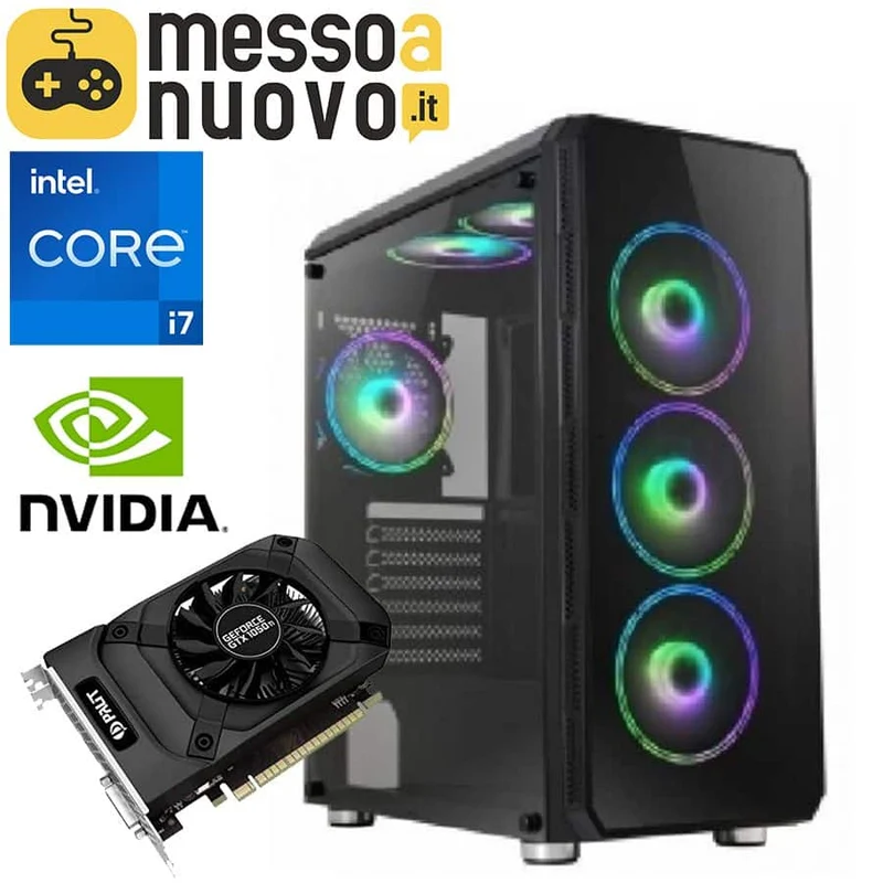 PC Gaming Battle Royale | Intel Core i7 | Ram 16Gb | SSD 480Gb | Nvidia GTX 1050Ti 4Gb | Windows 10 Pro Wifi Il PC Gaming perfetto per i Battle Royale Fortnite PUBG Apex